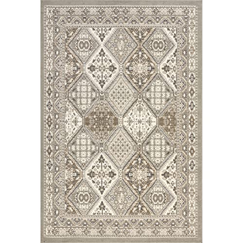 nuLOOM Becca Traditional Tiled Area Rug, 6' 7" x 9', Grey