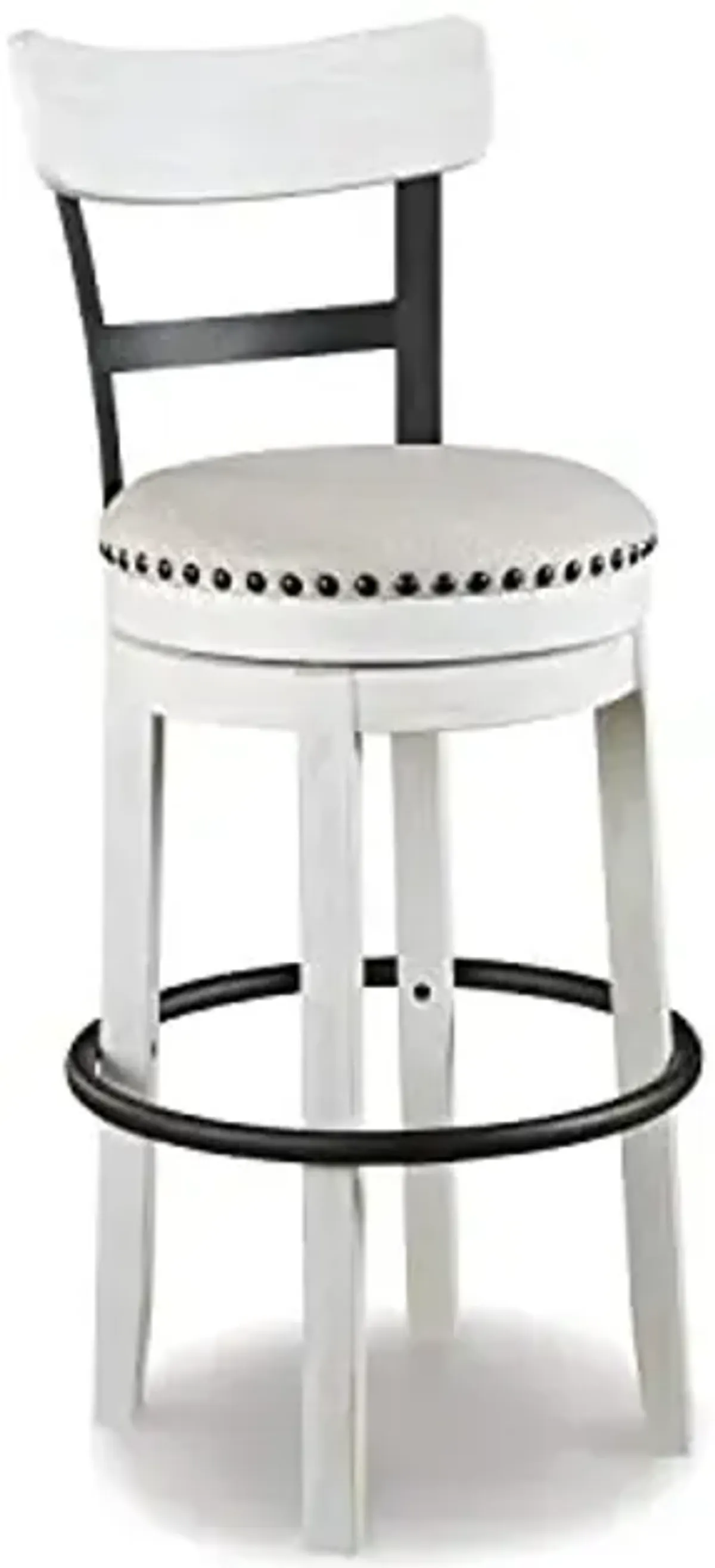 Signature Design by Ashley Valebeck 30" Modern Swivel Pub Height Barstool, Whitewash