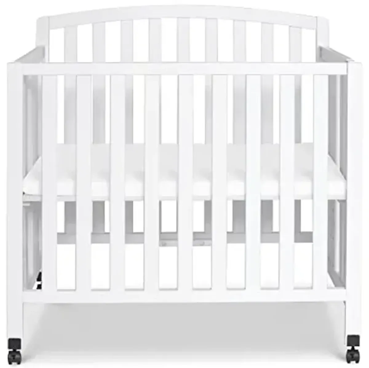 Davinci Dylan Folding Portable 3-in-1 Convertible Mini Crib and Twin Bed in White, Greenguard Gold Certified