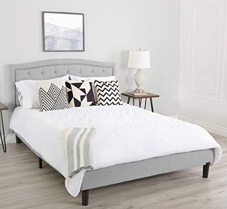 Abbyson Living Mandy Grey Tufted Upholstered Bed, Queen