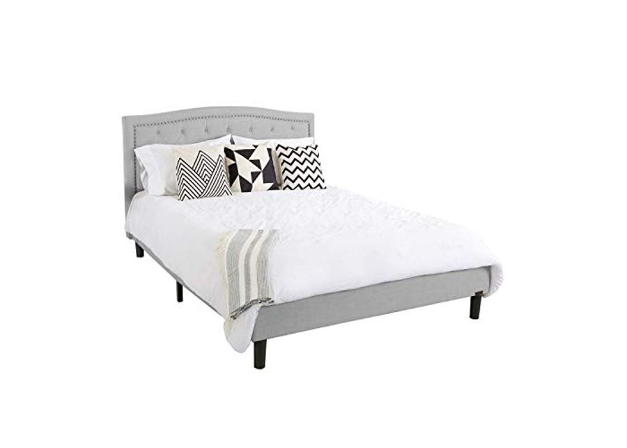 Abbyson Living Mandy Grey Tufted Upholstered Bed, Queen