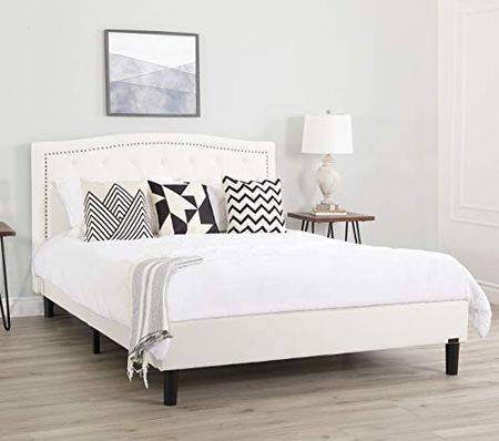 Abbyson Living Mandy Cream Tufted Upholstered Bed, Full