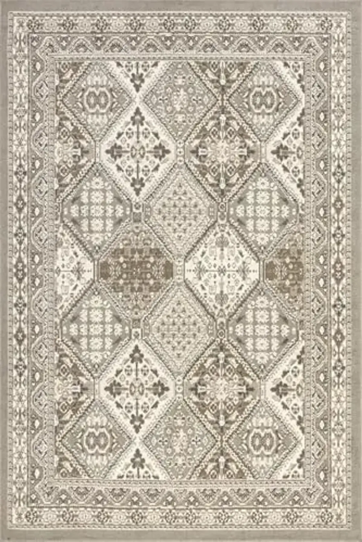 nuLOOM 5x8 Becca Traditional Tiled Area Rug, Taupe, Faded Transitional Design, Stain Resistant, For Bedroom, Dining Room, Living Room, Hallway, Office, Kitchen, Entryway