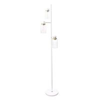 Urbanest Bailey 3-Light Floor Lamp, White with Burnished Brass, 65 1/2-inch Tall