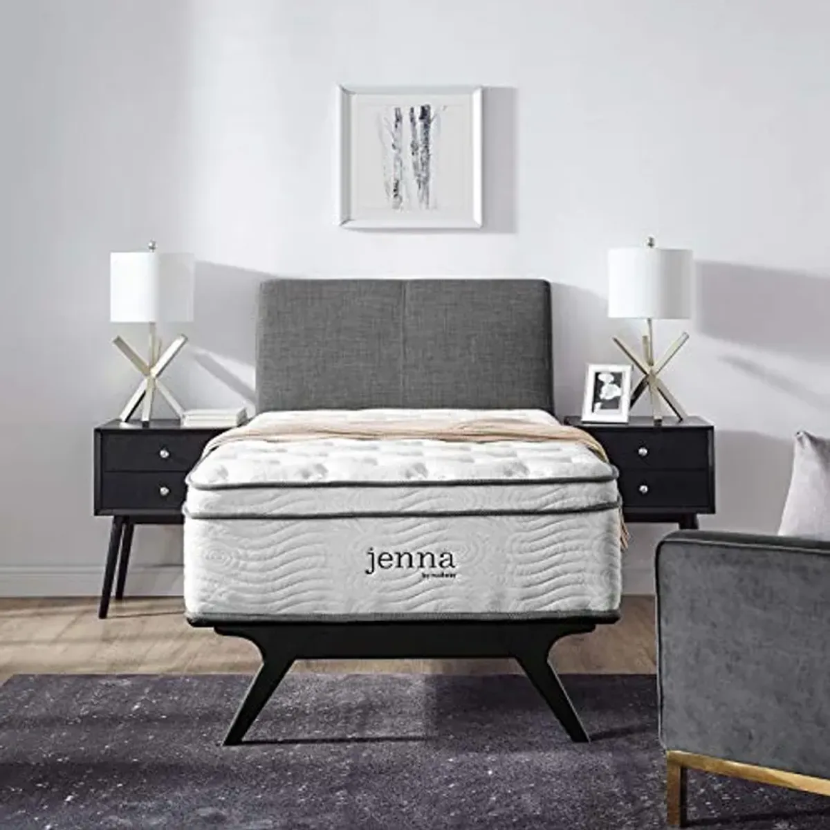 Modway Jenna 14” Innerspring Pillow Top Twin Mattress With Individually Encased Coils