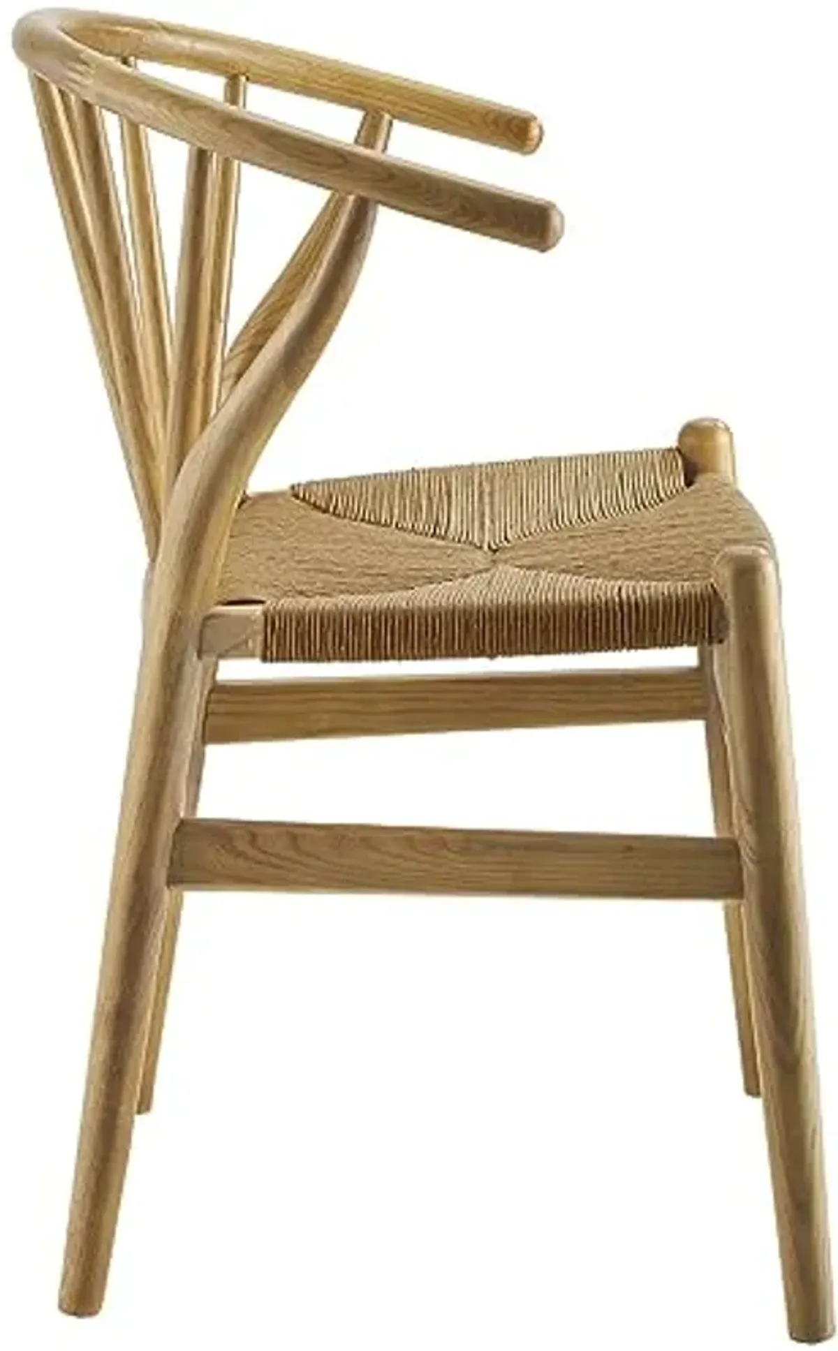 Modway Flourish Mid-Century Modern Rustic Farmhouse Wood Dining Chair in Natural