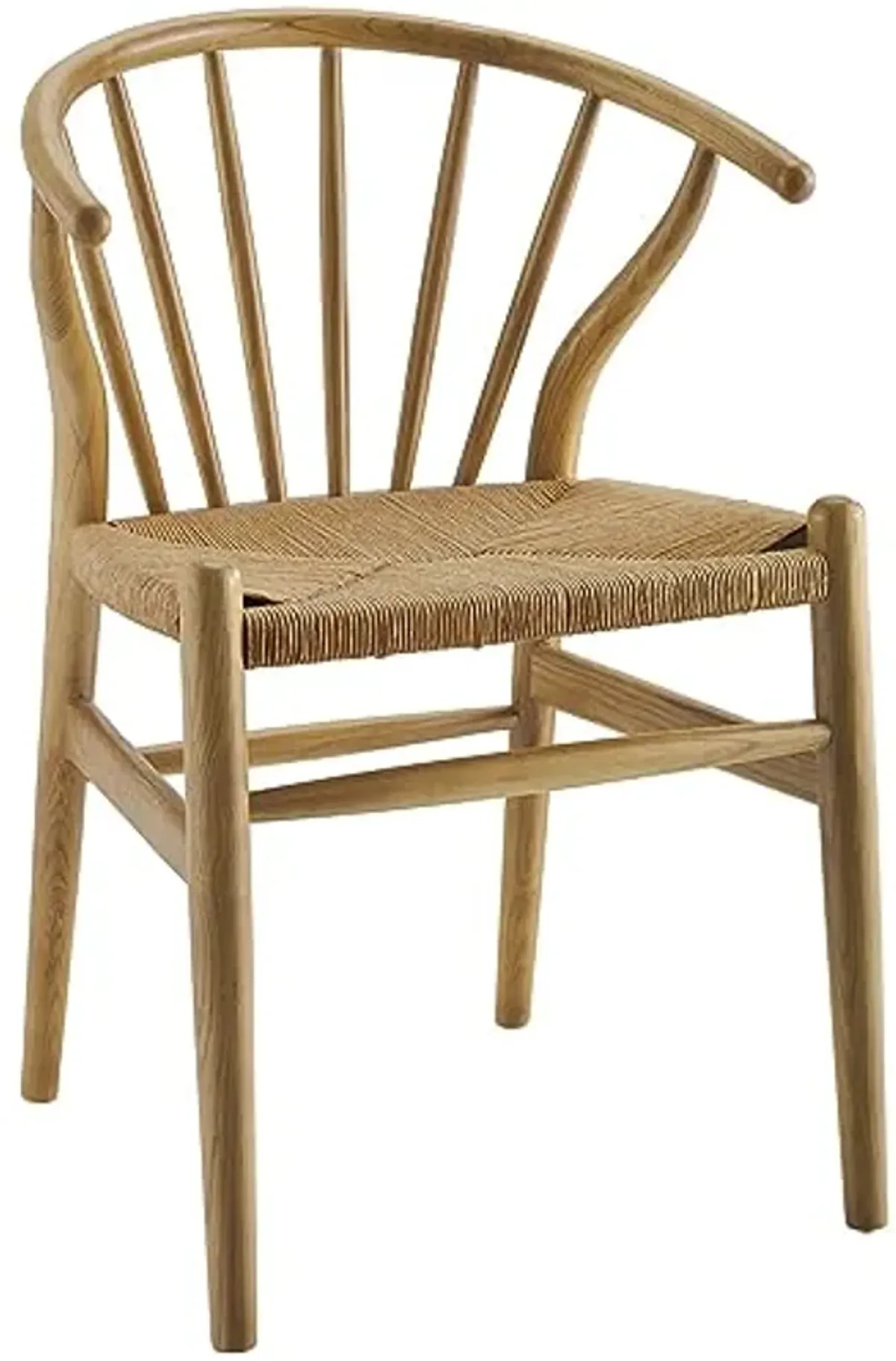 Modway Flourish Mid-Century Modern Rustic Farmhouse Wood Dining Chair in Natural