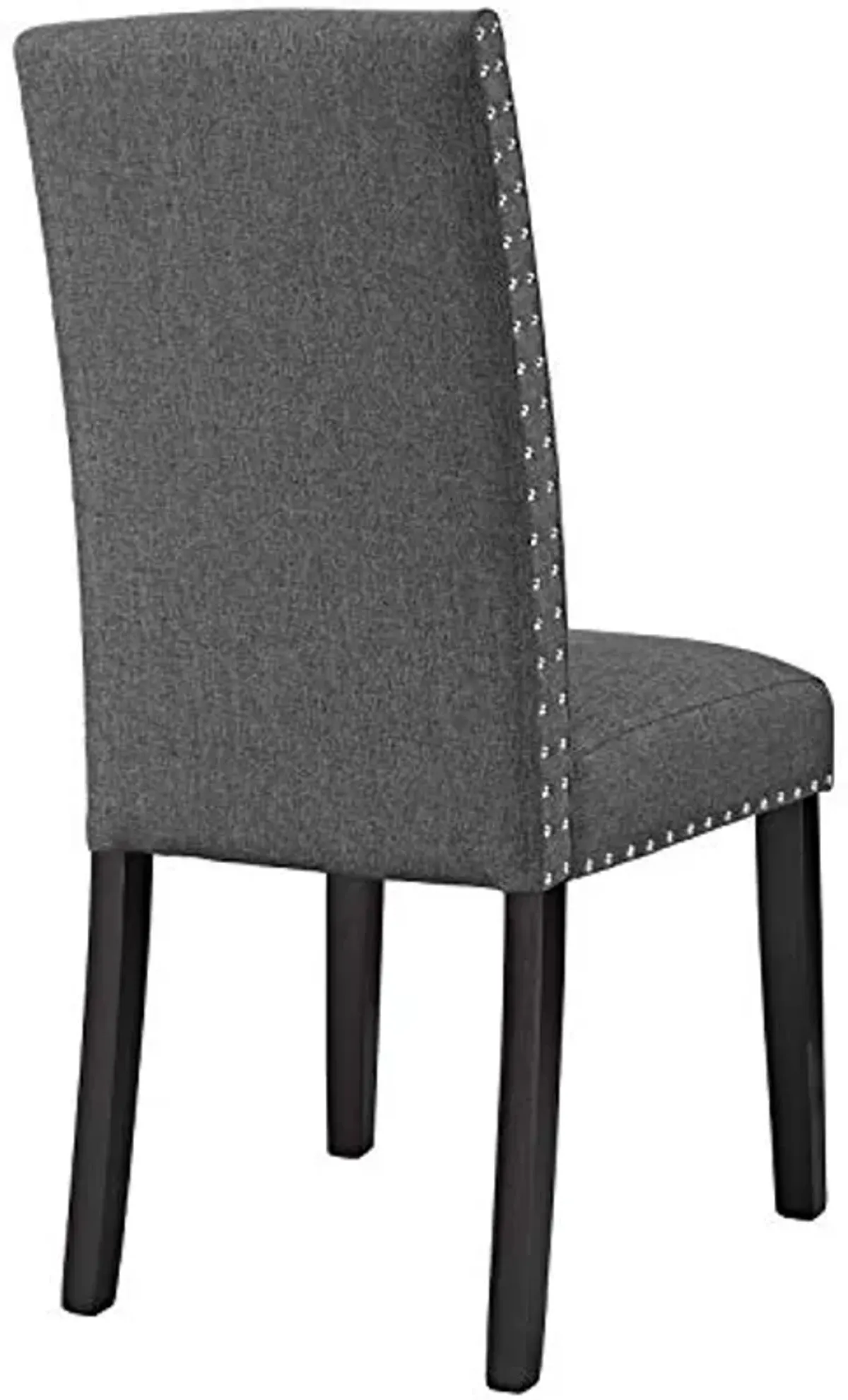 Modway Parcel Modern Upholstered Fabric Two Dining Chairs with Nailhead Trim in Gray