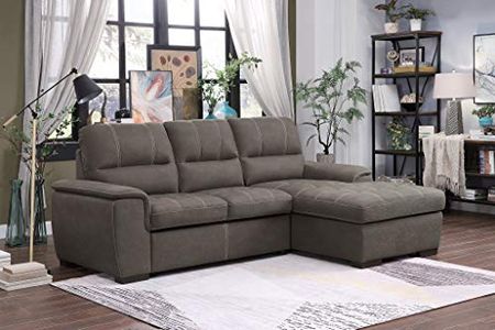 Homelegance 98" Convertible Sectional Sofa with Storage, Taupe