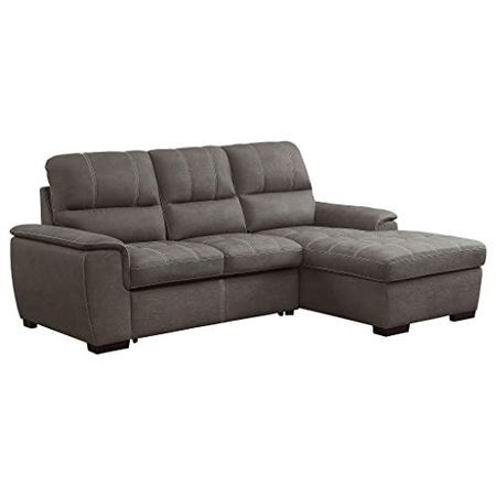 Homelegance 98" Convertible Sectional Sofa with Storage, Taupe
