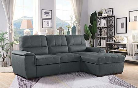 Homelegance 98" Sectional Sofa with Storage Gray