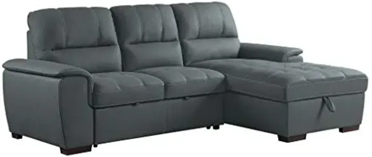 Homelegance 98" Sectional Sofa with Storage Gray