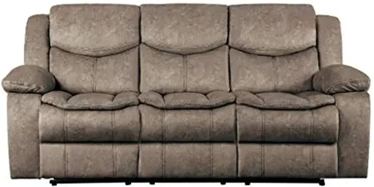 Homelegance 88" Manual Reclining Sofa, Brown