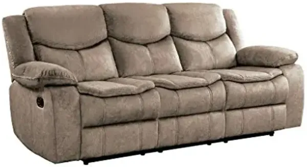 Homelegance 88" Manual Reclining Sofa, Brown
