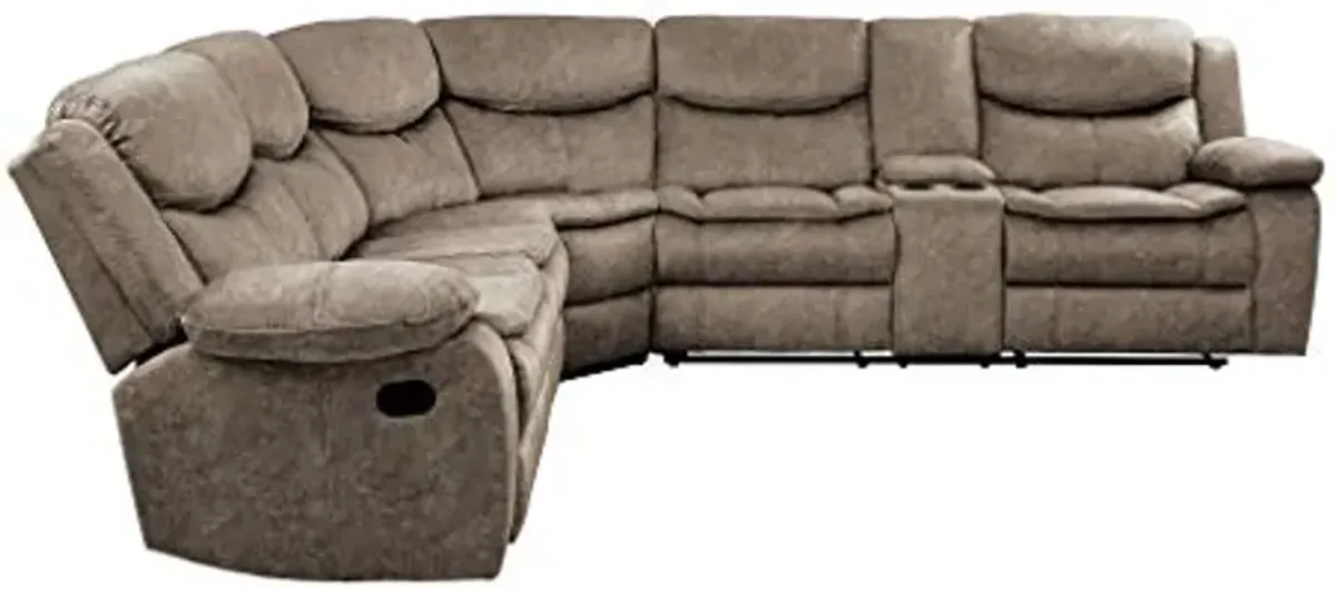 Homelegance Bastrop 118" Reclining Sectional Sofa (Manual) Brown