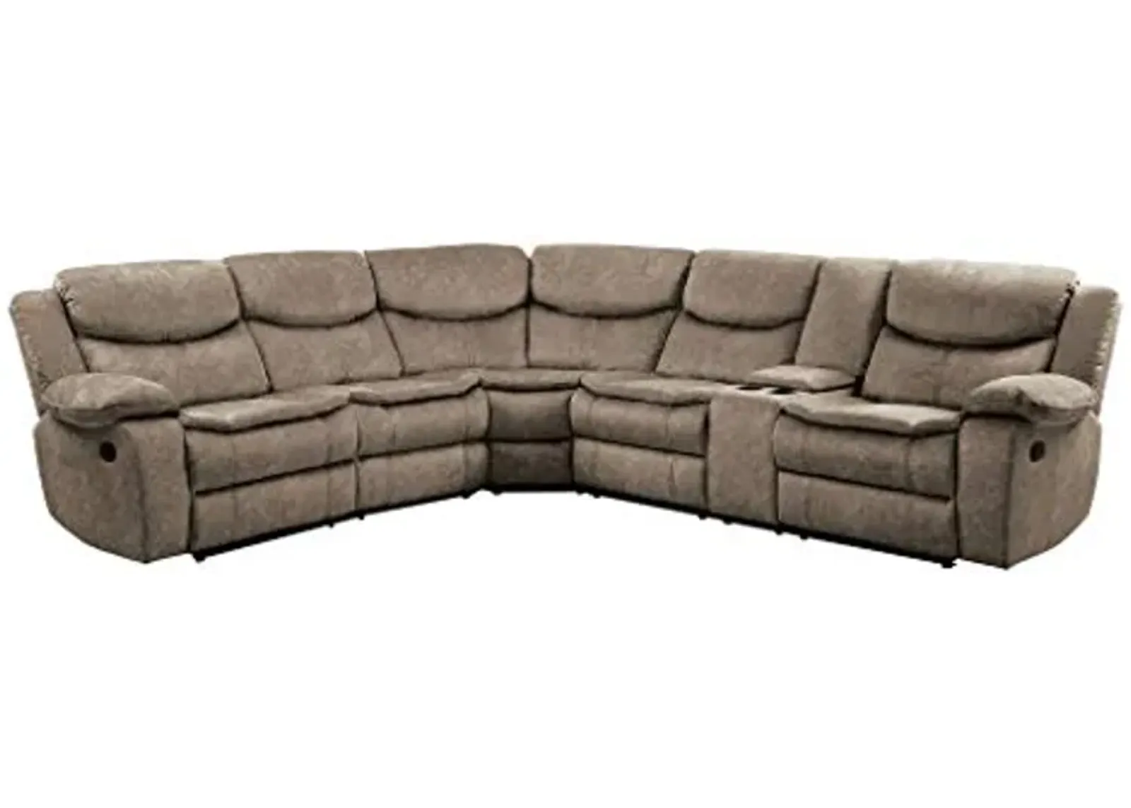 Homelegance Bastrop 118" Reclining Sectional Sofa (Manual) Brown