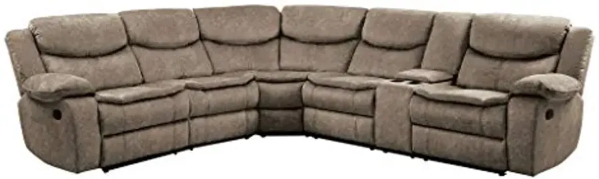 Homelegance Bastrop 118" Reclining Sectional Sofa (Manual) Brown