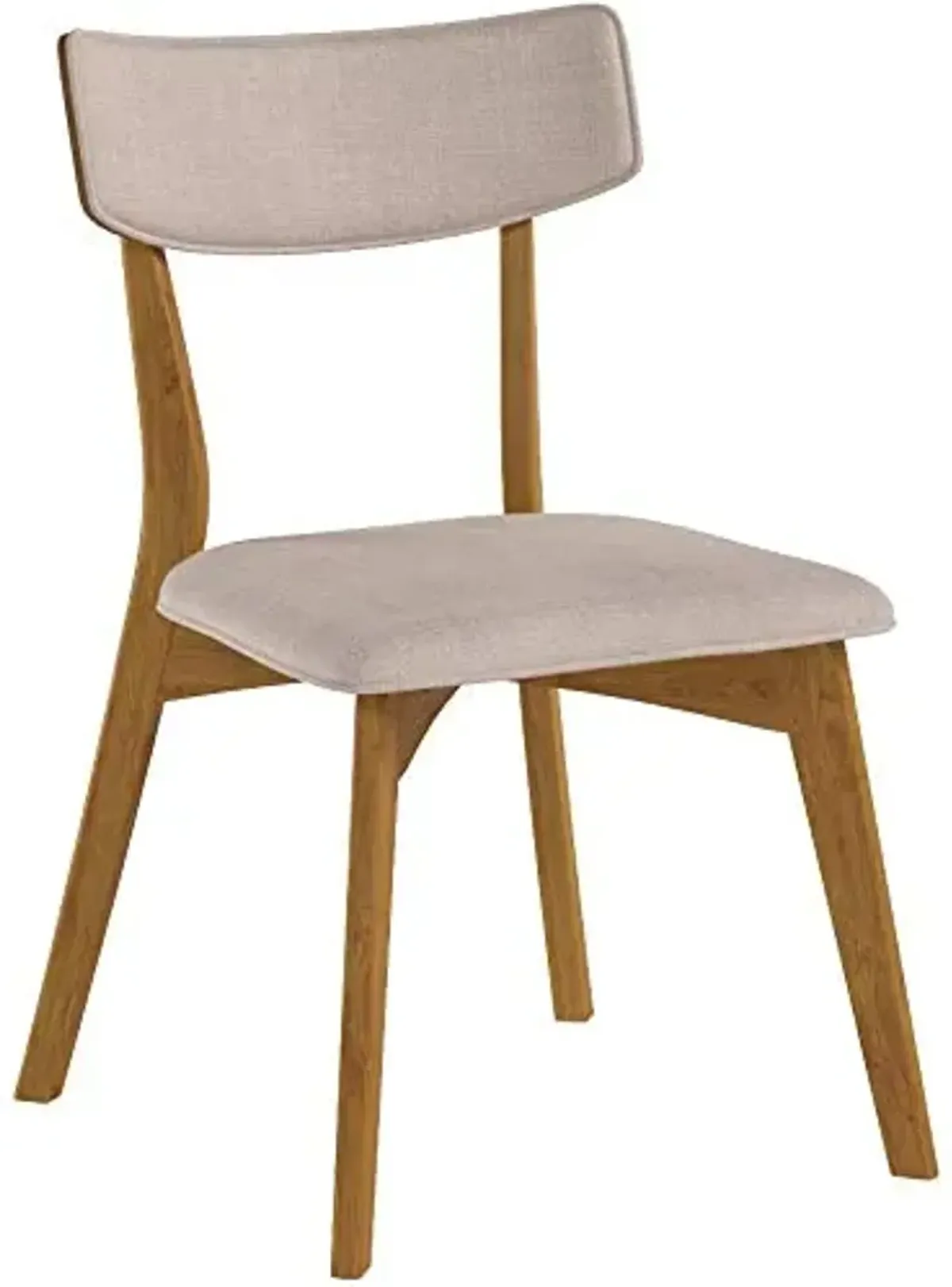 Christopher Knight Home Abrielle Mid-Century Modern Dining Chairs with Rubberwood Frame, 2-Pcs Set, Light Beige / Natural Oak