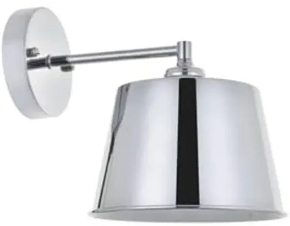 Elegant Lighting Living District NOTA 1-Light Mid-Century Metal Wall Sconce in Chrome Finish