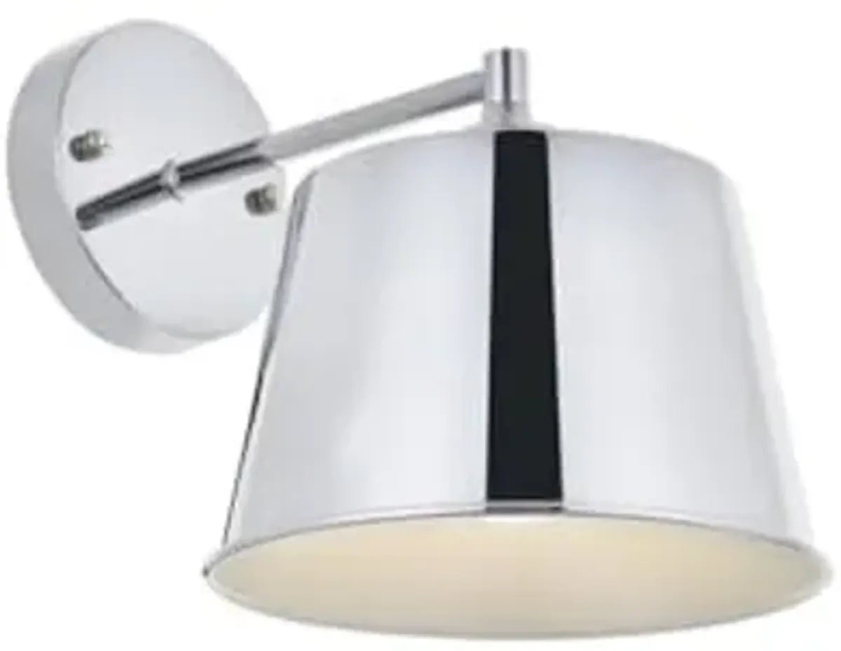 Elegant Lighting Living District NOTA 1-Light Mid-Century Metal Wall Sconce in Chrome Finish