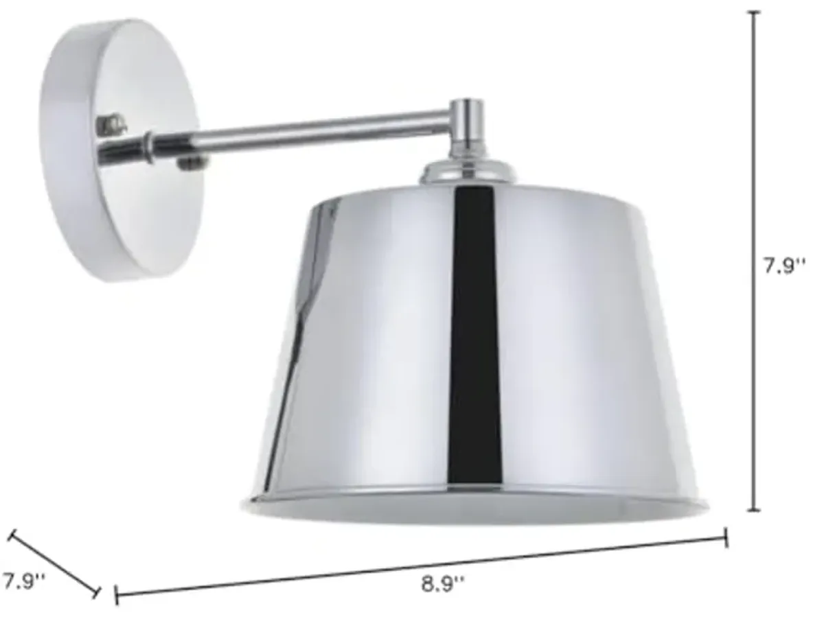 Elegant Lighting Living District NOTA 1-Light Mid-Century Metal Wall Sconce in Chrome Finish