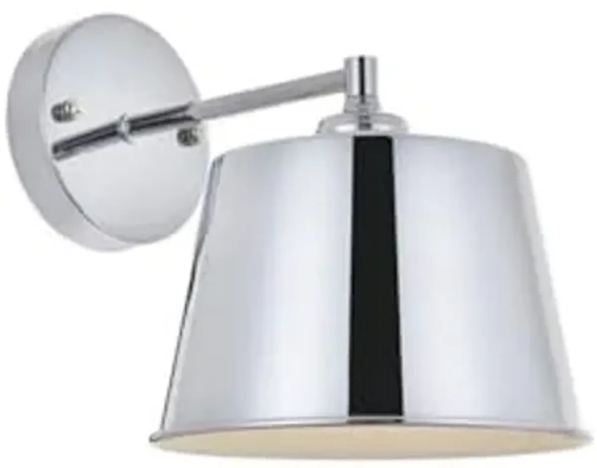 Elegant Lighting Living District NOTA 1-Light Mid-Century Metal Wall Sconce in Chrome Finish