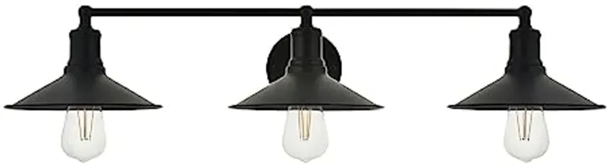 Living District Etude 3-Light Mid-Century Metal Wall Sconce in Black