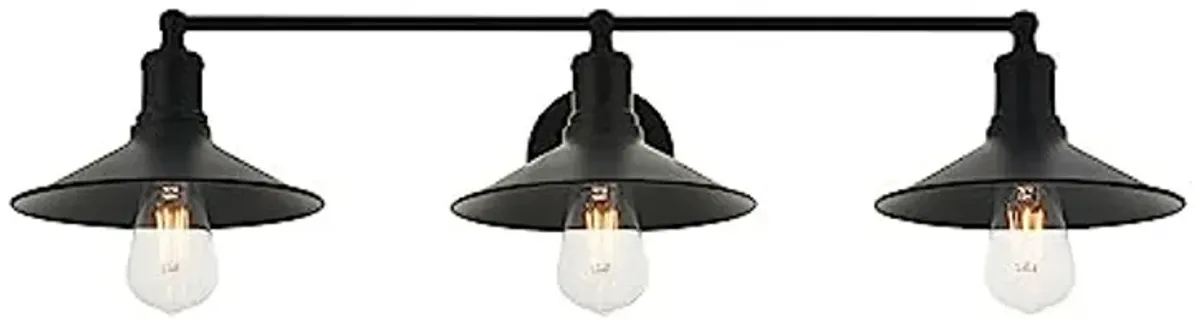 Living District Etude 3-Light Mid-Century Metal Wall Sconce in Black