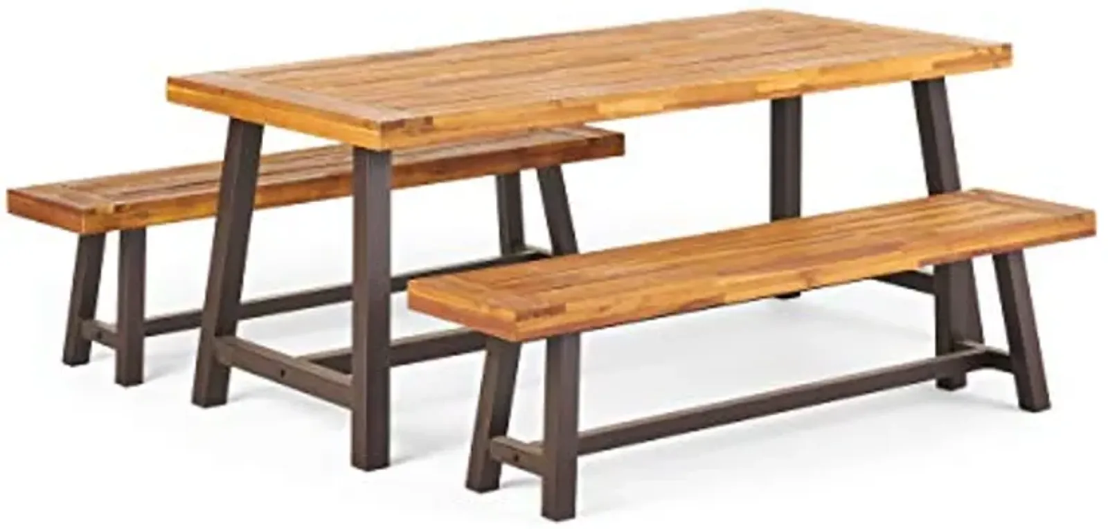 Christopher Knight Home Carlisle Outdoor Dining Set, 3-Pcs Set, Rustic Metal