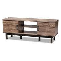 Baxton Studio Arend Two-Tone 2-Door Wood TV Stand in Oak and Black