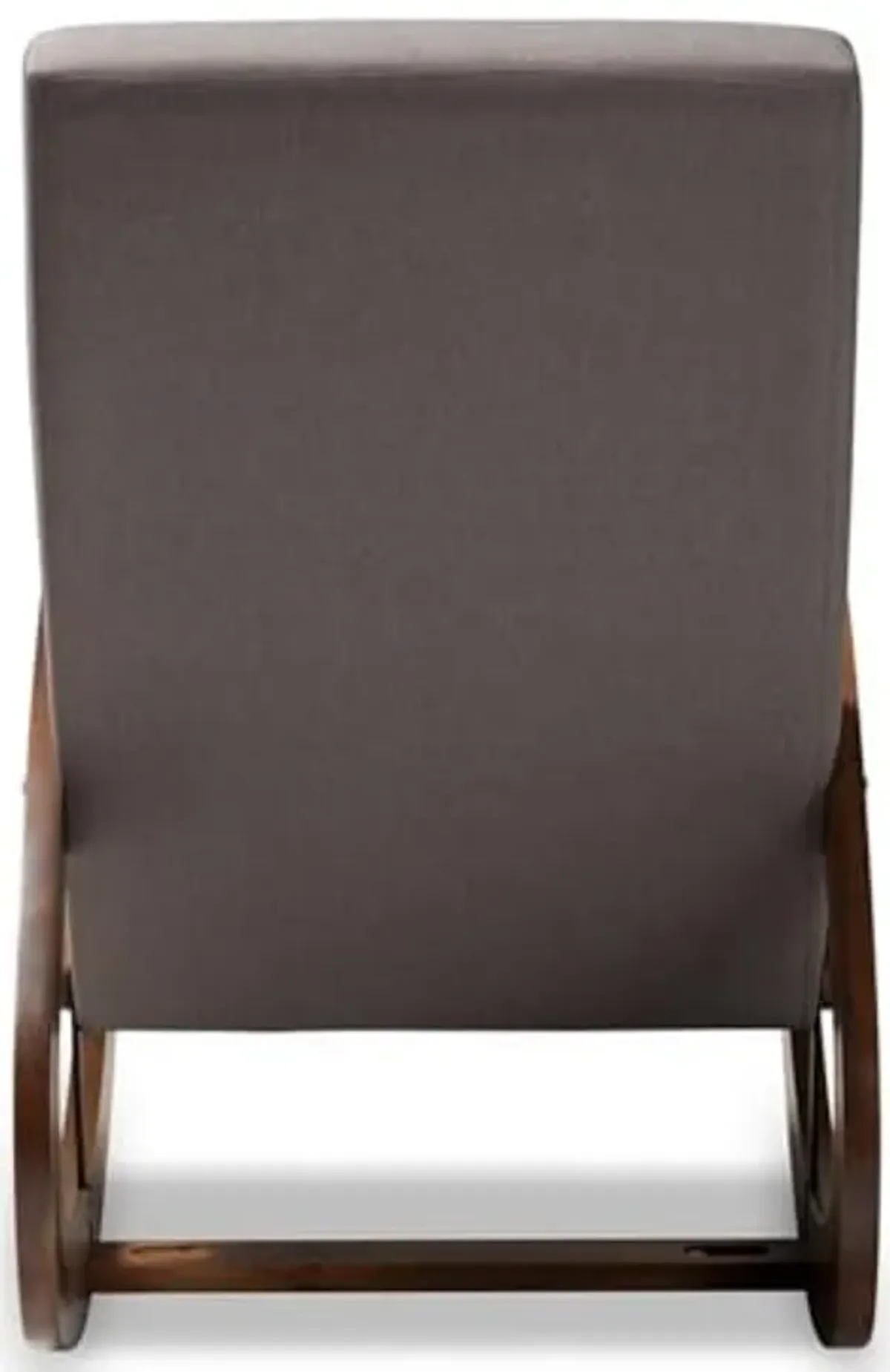 Baxton Studio Kaira Modern and Contemporary Gray Fabric Upholstered and Walnut-Finished Wood Rocking Chair