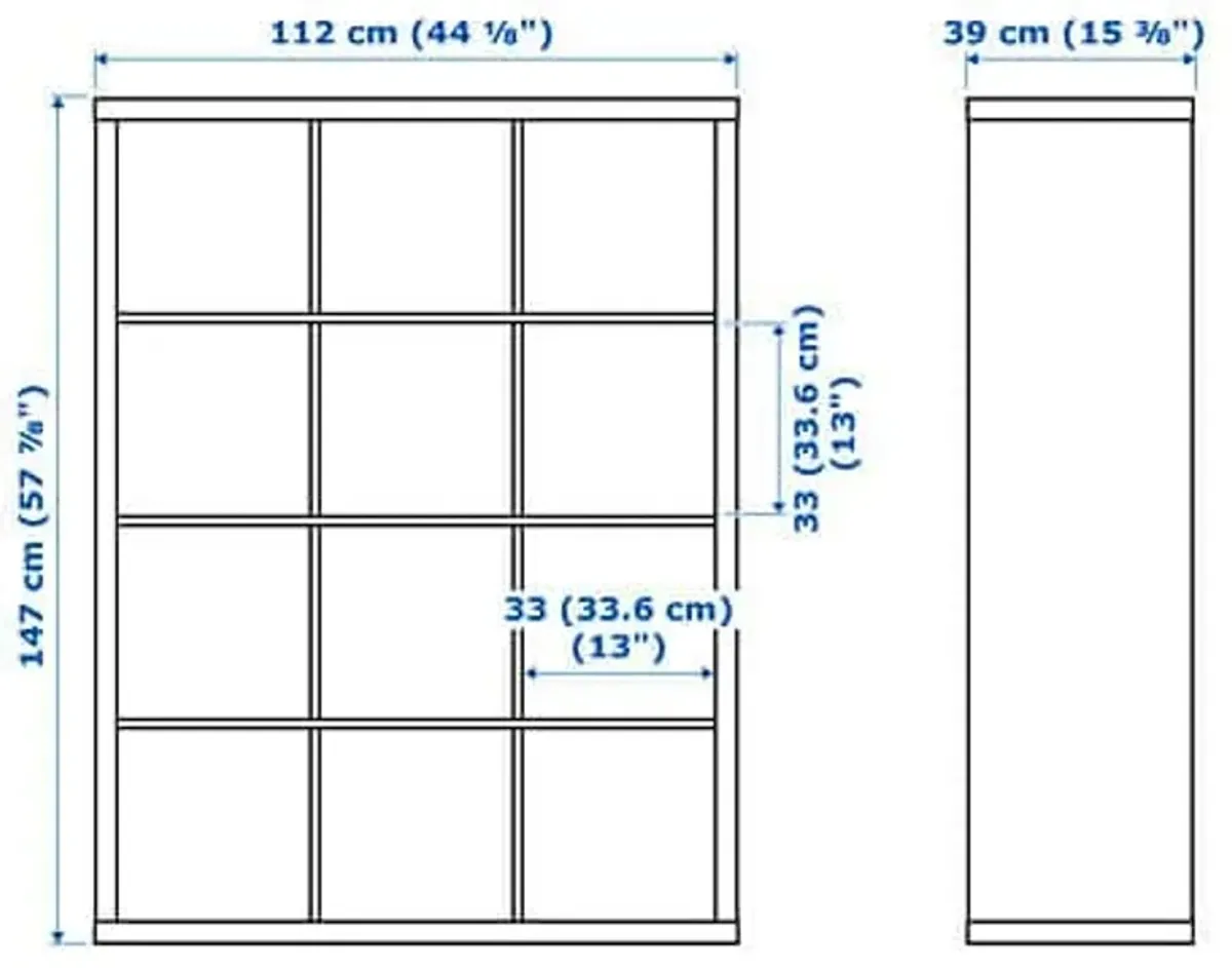 Ikea ' New KALLAX Shelf Unit, Black-Brown (Black, 44 1/8x57 7/8)