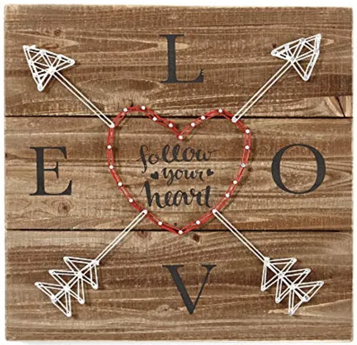 Urban Lifestyle 784857775419 Follow Your Heart Wood Hanging Wall Art