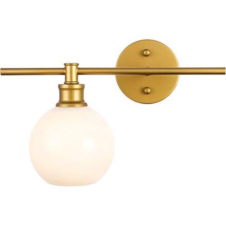 Living District Collier 1 Light Brass and Frosted White Glass Left Wall Sconce