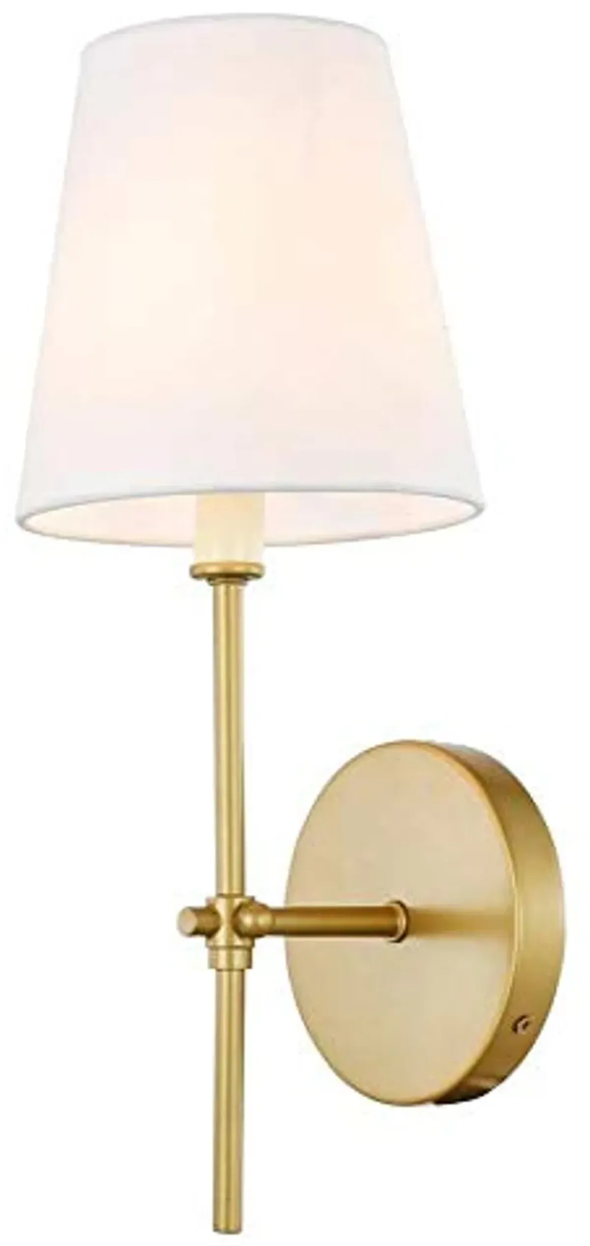 Elegant Lighting Living District Mel 1-Light Metal & Fabric Wall Sconce in Brass/White