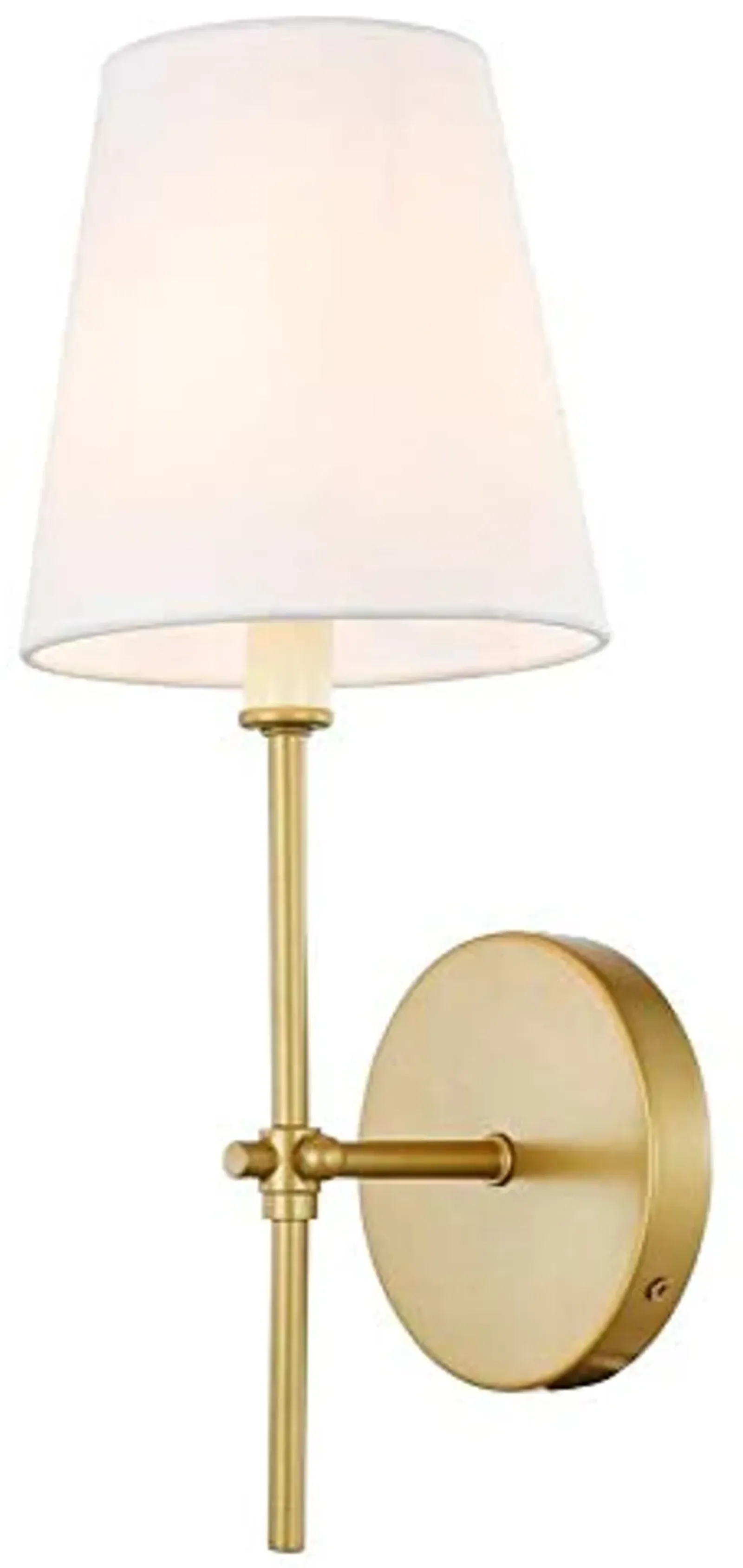 Elegant Lighting Living District Mel 1-Light Metal & Fabric Wall Sconce in Brass/White