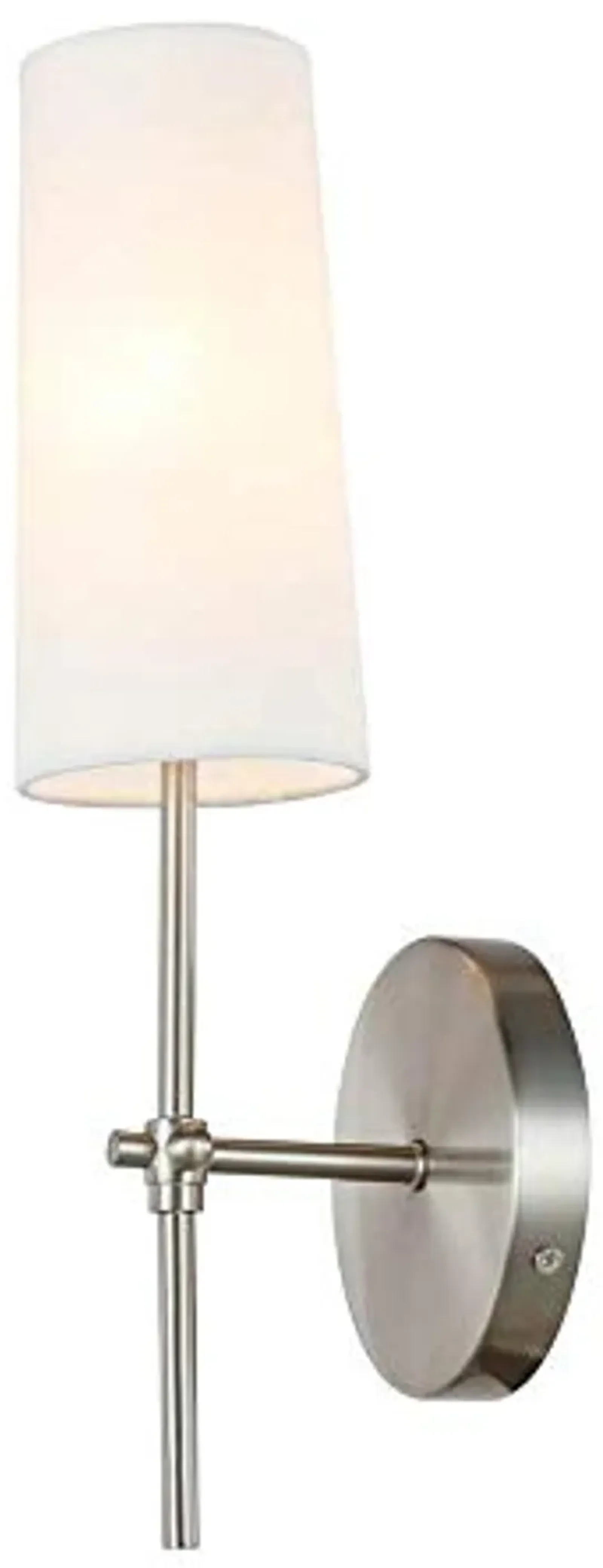 Living District Mel 1-Light Metal & Fabric Wall Sconce in Burnished Nickel/White