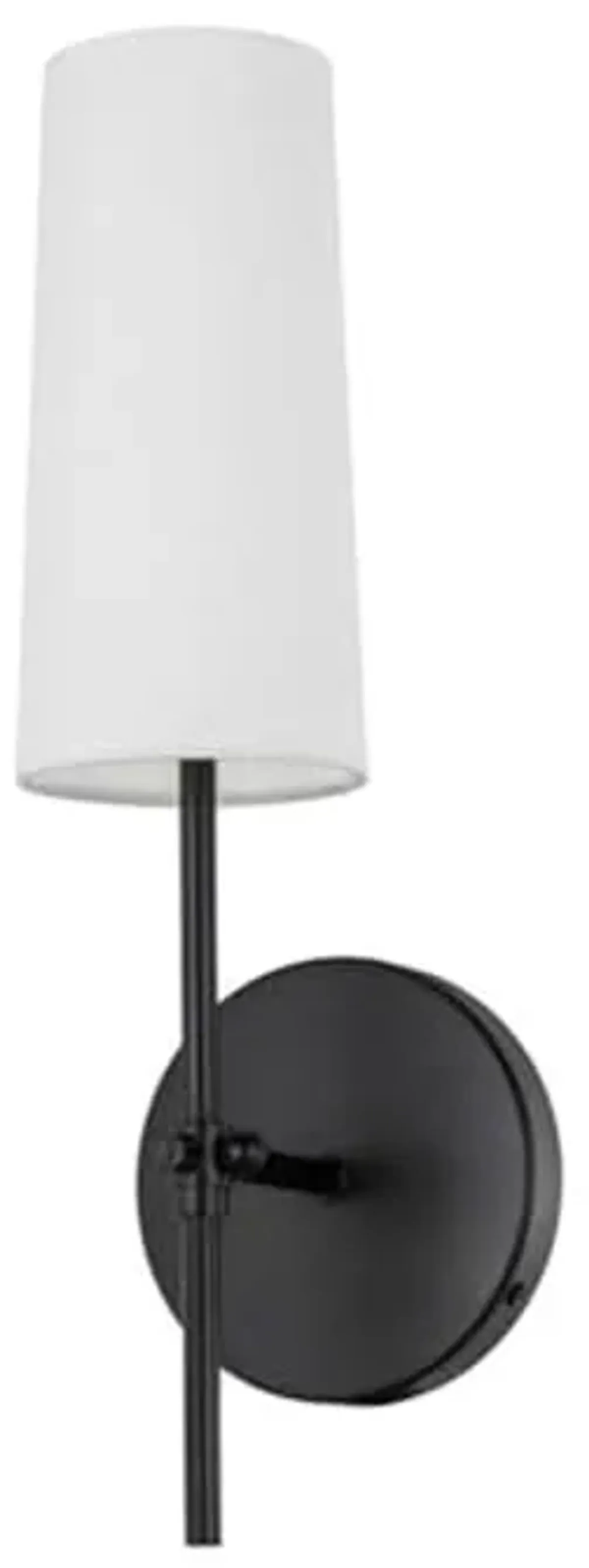 Living District Mel 1-Light Metal & Fabric Wall Sconce in Black/White