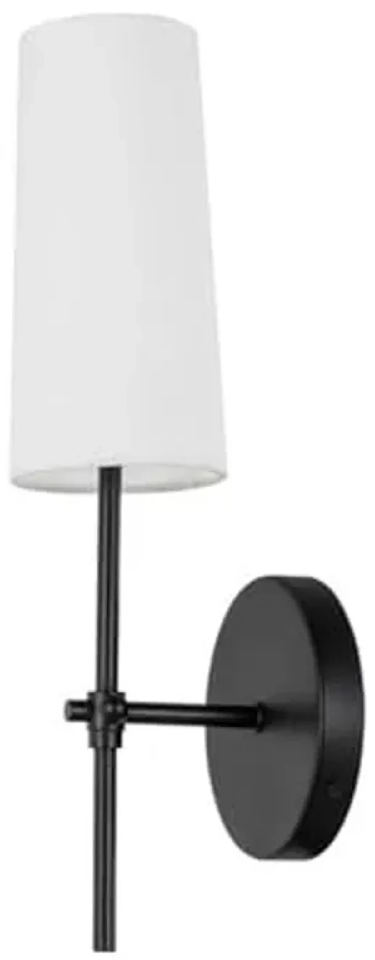 Living District Mel 1-Light Metal & Fabric Wall Sconce in Black/White