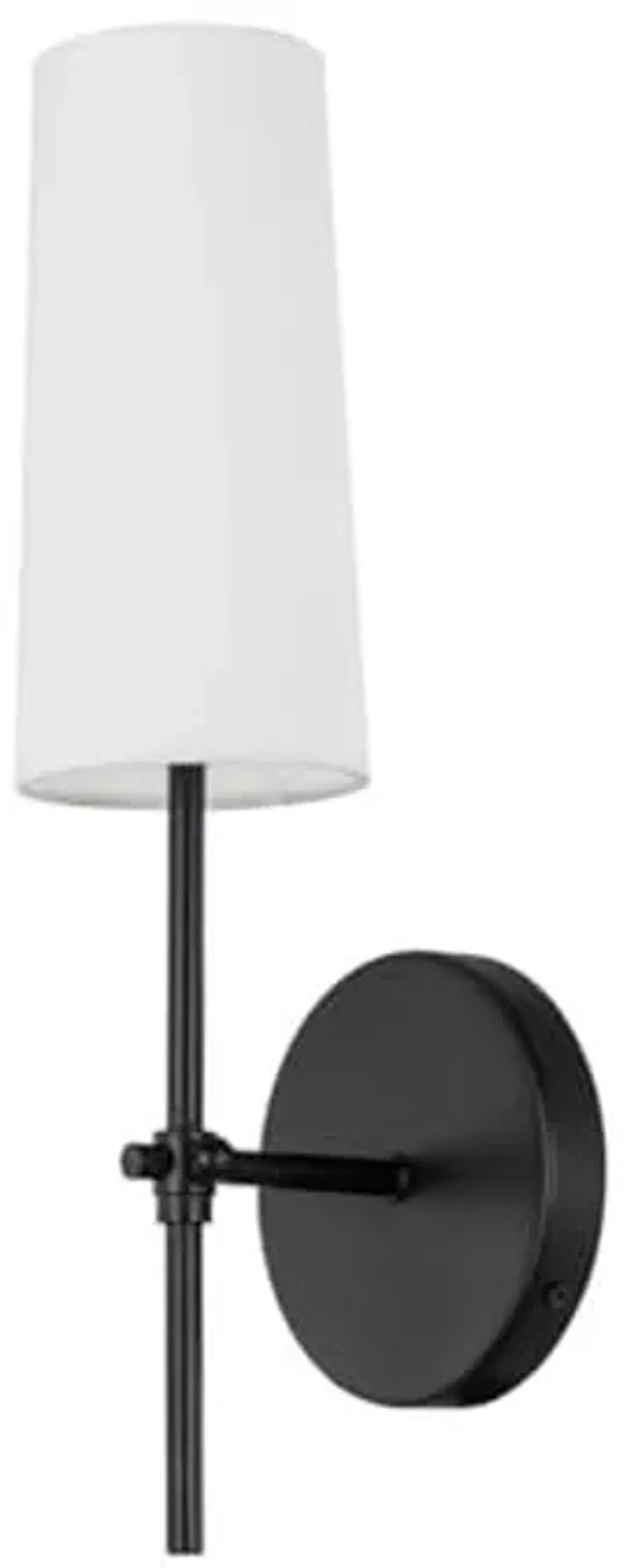 Living District Mel 1-Light Metal & Fabric Wall Sconce in Black/White