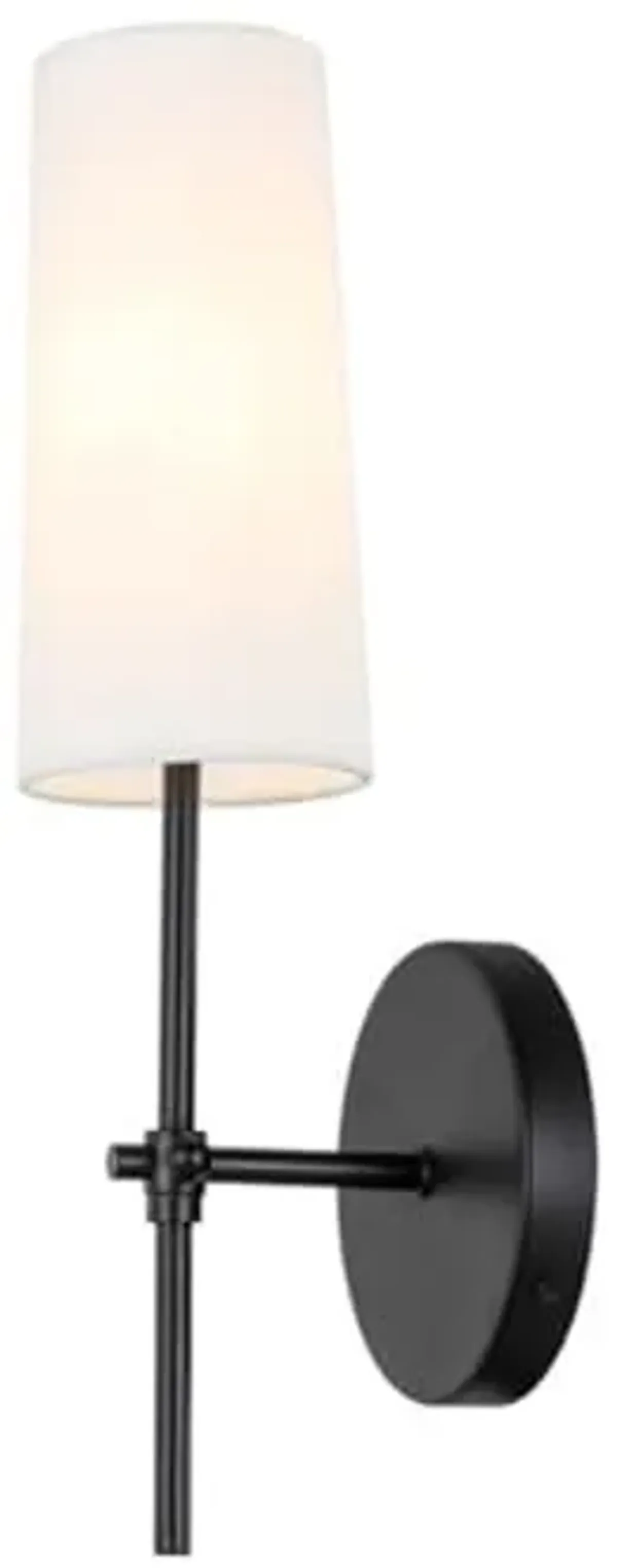 Living District Mel 1-Light Metal & Fabric Wall Sconce in Black/White