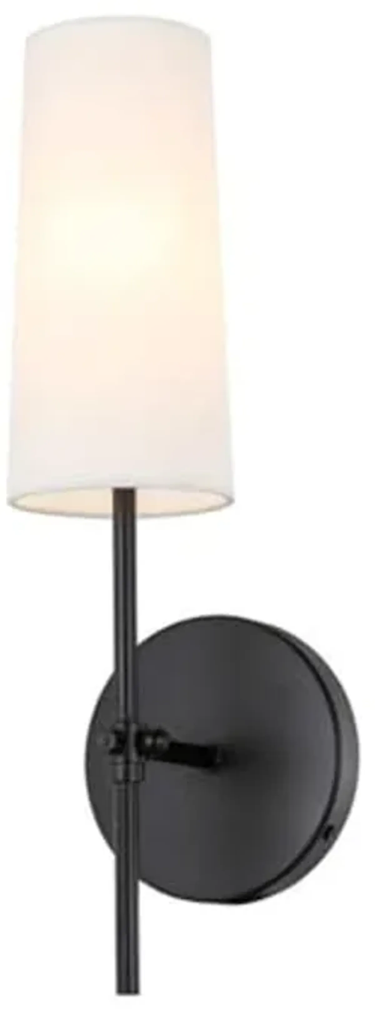 Living District Mel 1-Light Metal & Fabric Wall Sconce in Black/White