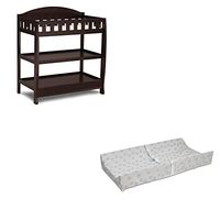 Delta Children Infant Changing Table with Pad, Dark Chocolate and Waterproof Baby and Infant Diaper Changing Pad, Beautyrest Platinum, White