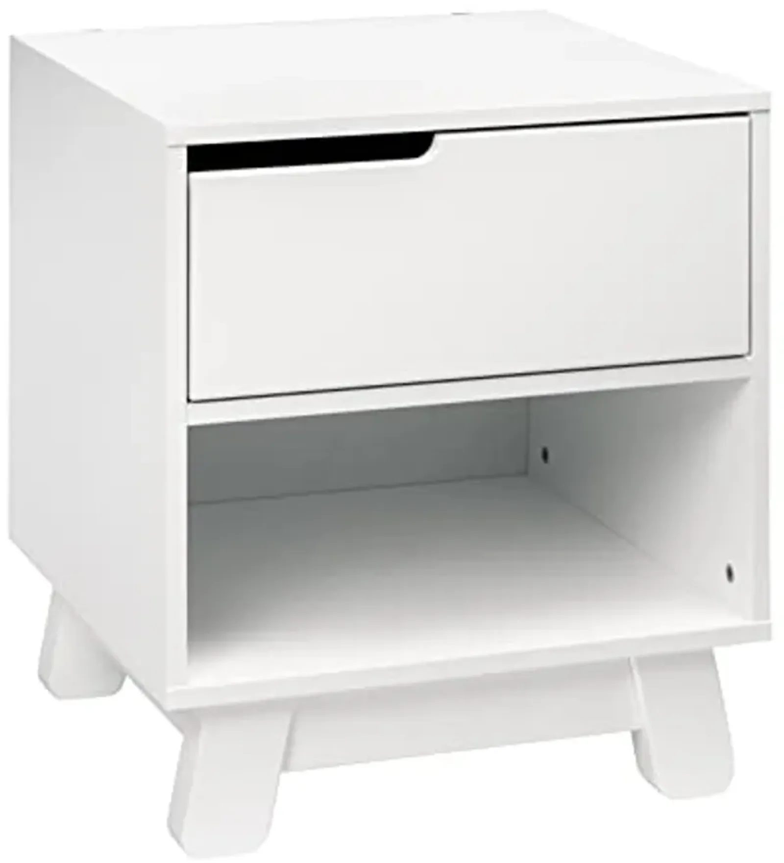 Babyletto Hudson Nightstand with USB Port in White, 1 Drawer and Storage Cubby