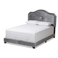 Baxton Studio Embla Modern and Contemporary Gray Velvet Fabric Upholstered Full Size Bed