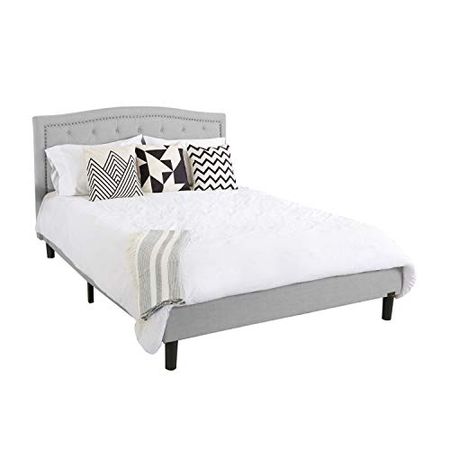 Abbyson Living Mandy Grey Tufted Upholstered Bed, Full