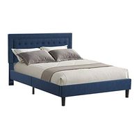 Abbyson Living Navy Blue Tufted Upholstered Bed, Full