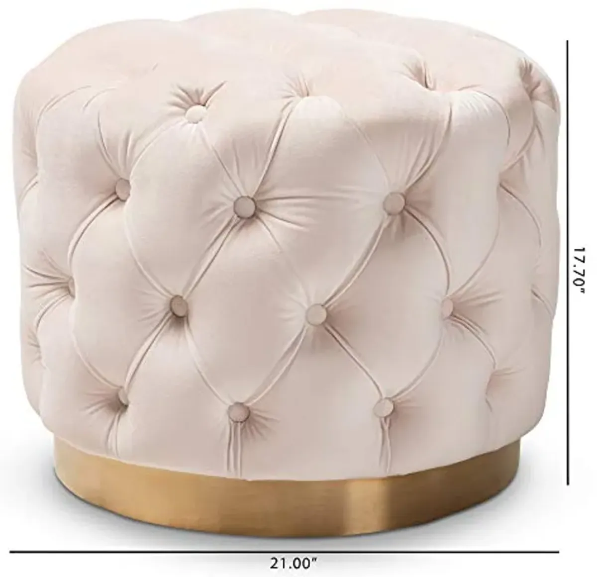 Baxton Studio Ottomans, One Size, Light Beige/Gold