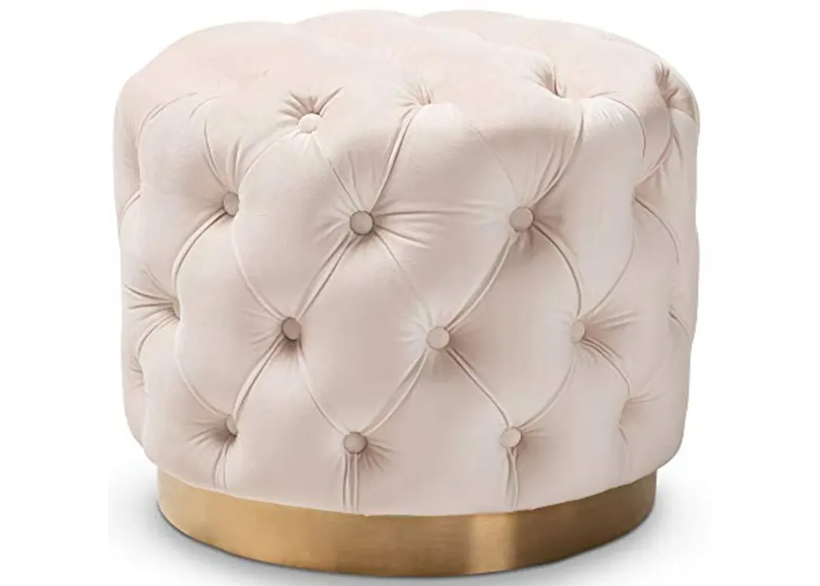 Baxton Studio Ottomans, One Size, Light Beige/Gold