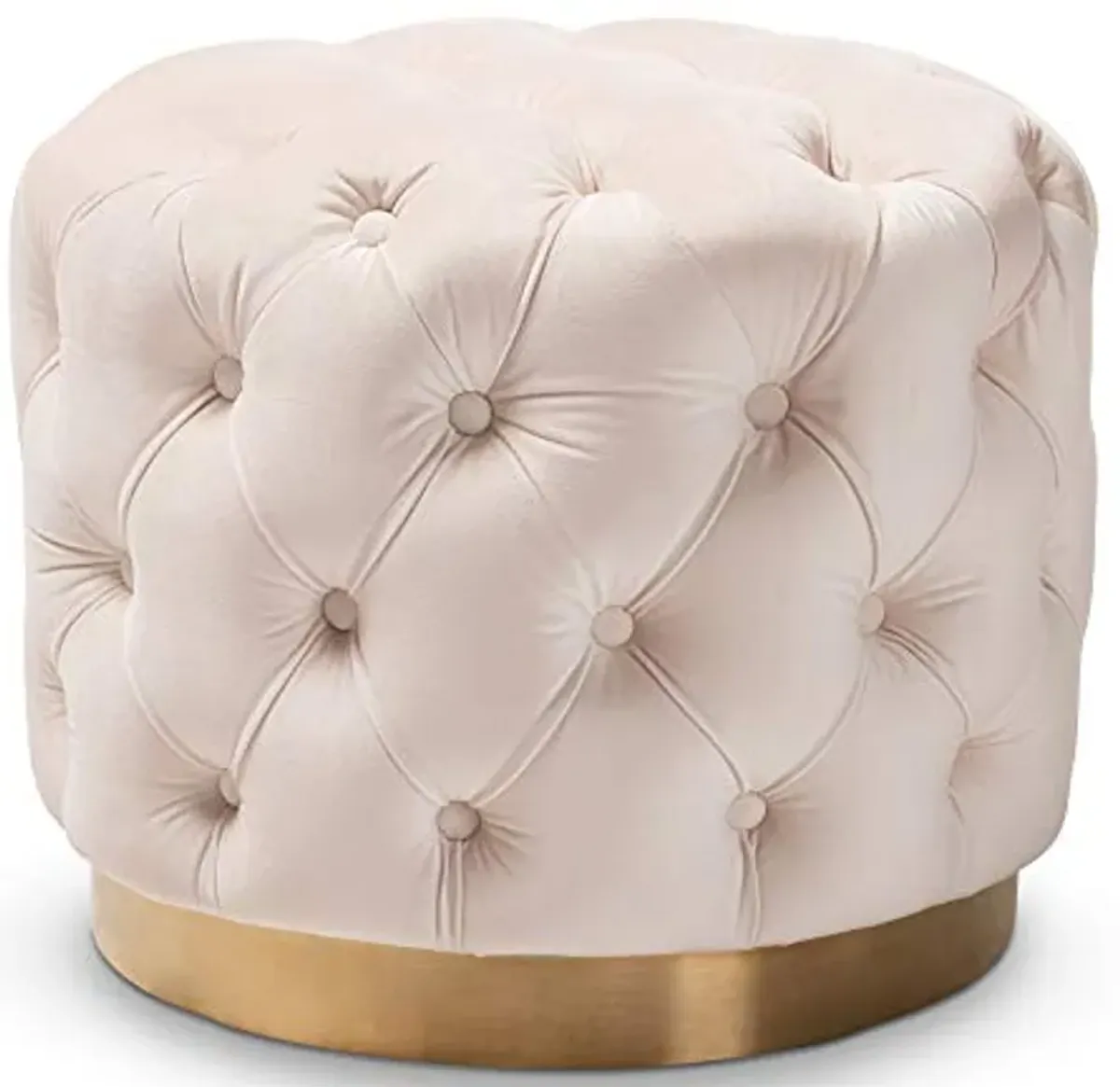 Baxton Studio Ottomans, One Size, Light Beige/Gold